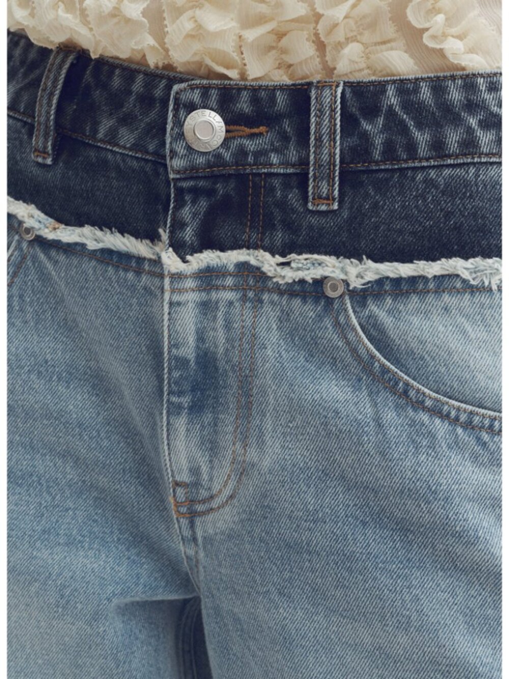 Stella McCartney x H&M Two-Tone Straight-Leg Jeans EU 38/ US 6 - Picture 5 of 16